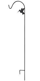 American GardenWorks Hummingbird Shepherd Hook, Black, 5'6"H