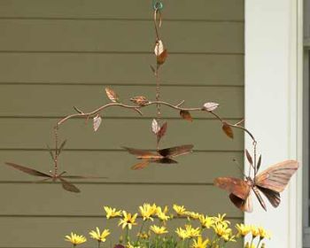 Ancient Graffiti Hanging Butterfly Branch Mobile, Copper