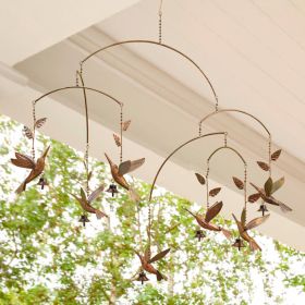 Ancient Graffiti Hanging Hummingbirds and Bells Mobile