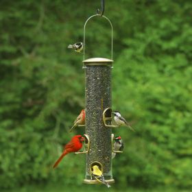 Aspects Big Tube Wild Bird Feeder, Antique Brass