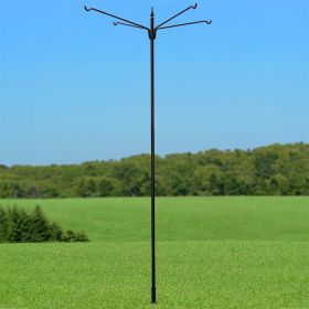 Erva Six Piece Pole Kit with Four Extended Arms, Black, 9'3"