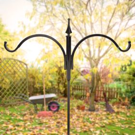 Erva Wrought Iron Double Arm Hanger, Black, 25"