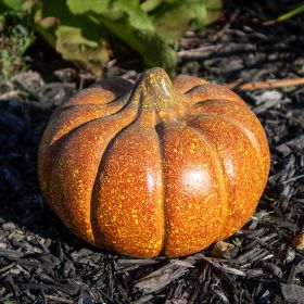 4 Seasonal Trends Artisanal Squash Pumpkin Statue, Orange