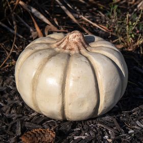 4 Seasonal Trends Artisanal Squash Pumpkin Statue, White