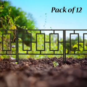 Panacea Contemporary Garden Border Fence, 14"H, Pack of 12