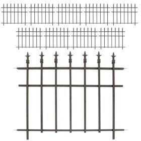 Panacea Classic Finial Fence Sections, Black, Pack of 10