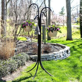 Panacea Four Way Scroll Hanger, Black, 72"H