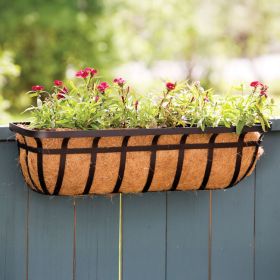 Panacea Flat Iron Series Planter Box, Black, 30"L