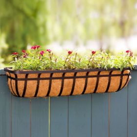 Panacea Flat Iron Series Planter Box, Black, 36"L