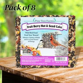 Pine Tree Fruit, Berry, Nut, & Seed Cake, 2 lbs., Pack of 8