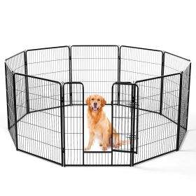 Dog Playpen Indoor Fence Height Metal Exercise Pen with Door Small Puppy/Medium/Large Dogs Animal Pet for Outdoor, Garden, Yard