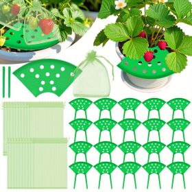 8Set Home Strawberry Planting Kit with 2 Sturdy Legs Inchlde 16 Strawberry Plant Supports 40 Insect-proof Mesh Bag Reusable Strawberry Growing Ra