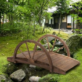 3.3ft Wooden Garden Bridge, Bridge Arc Footbridge