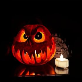 Halloween Giant Pumpkin Resin Decoration | Spooky Skull Head with Eerie Facial Features, Hollow Design for Indoor/Outdoor Festive Decor (QTY: 2PCS)